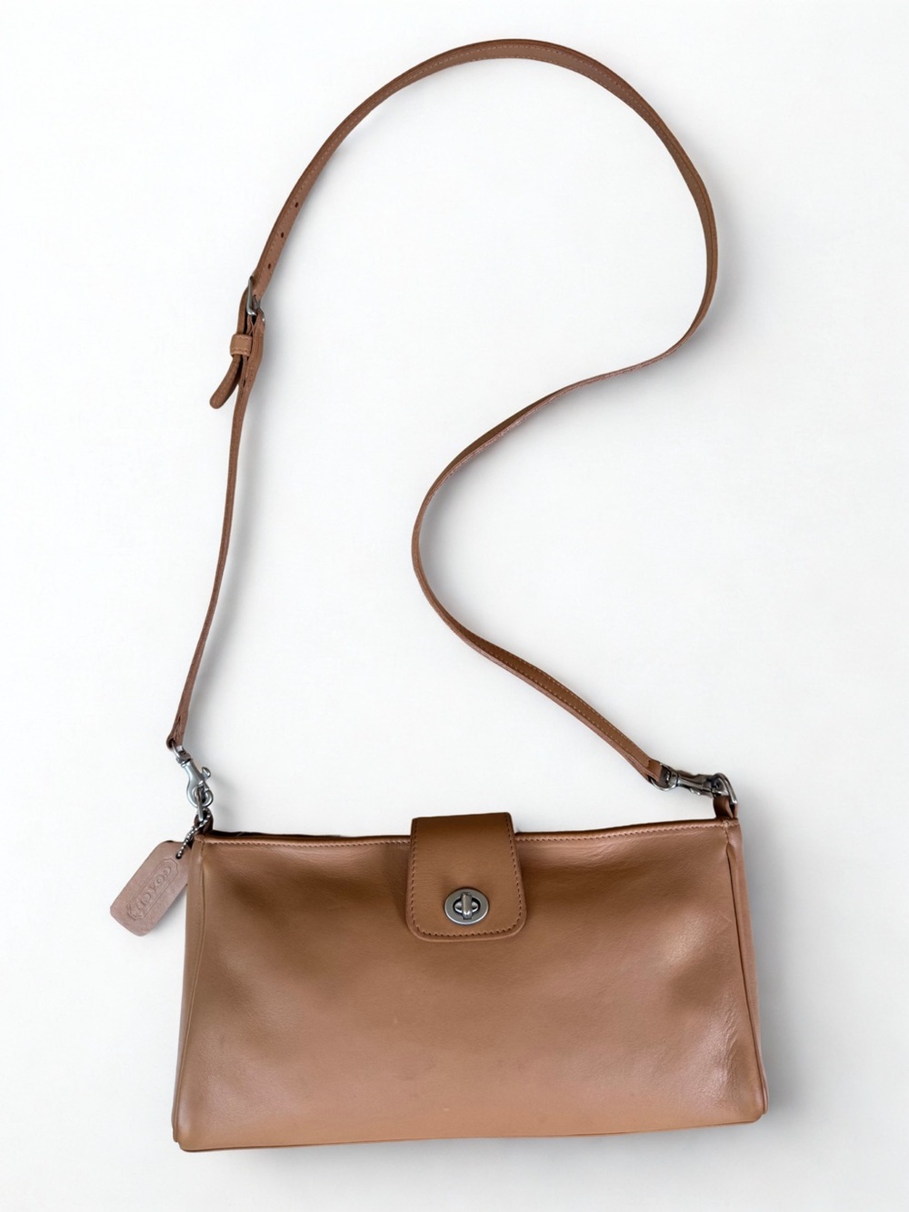 Coach Tan Leather Crossbody Shoulder Bag 9818 - Picture 2 of 10